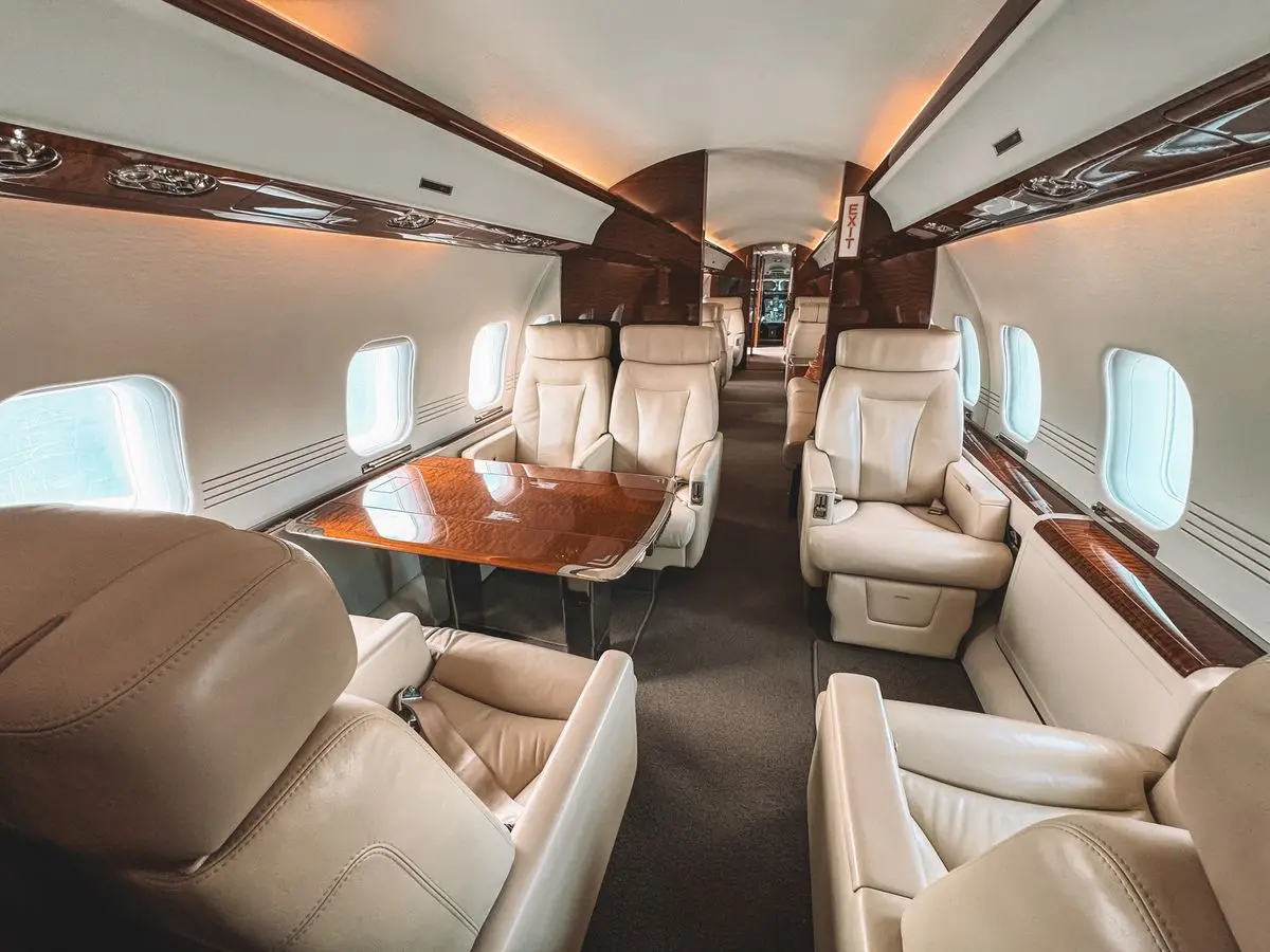 Business class aircraft cabin interior